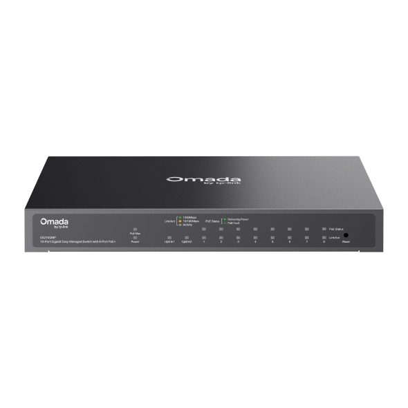 Switch Easy Managed Gigabit 10 Cổng Omada với 8 Cổng PoE+