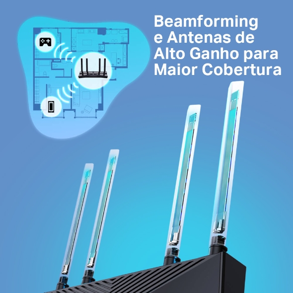 Roteador Wi-Fi 6 Gigabit Dual Band AX3000 6