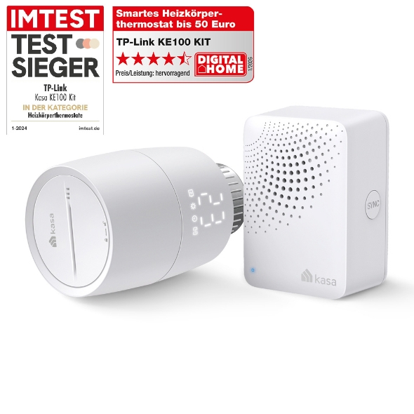 Kasa smartes Heizkörperthermostat – Wifi Starter Kit <br><span style="font-size:0.8em; color:#4acbd6; font-weight:600">Matter zertifiziert (Unterstützt über Kasa Hub)</span>