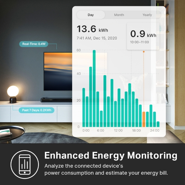 Kasa Smart Wi-Fi Plug Slim, Energy Monitoring 4