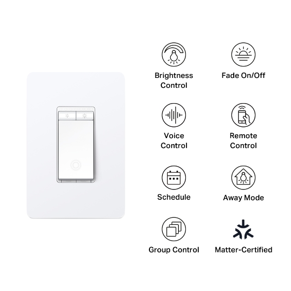 Kasa Smart Wi-Fi Dimmer Light Switch, Matter 3