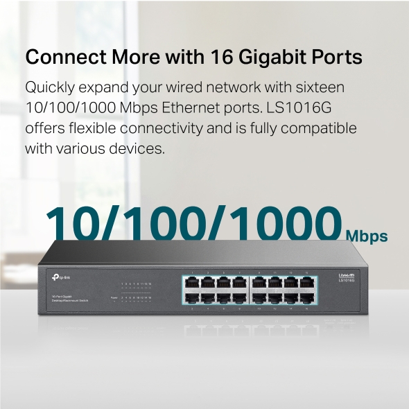 16-Port Gigabit Desktop/Rackmount Switch 7