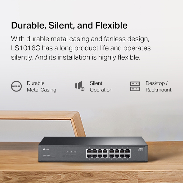 16-Port Gigabit Desktop/Rackmount Switch 10