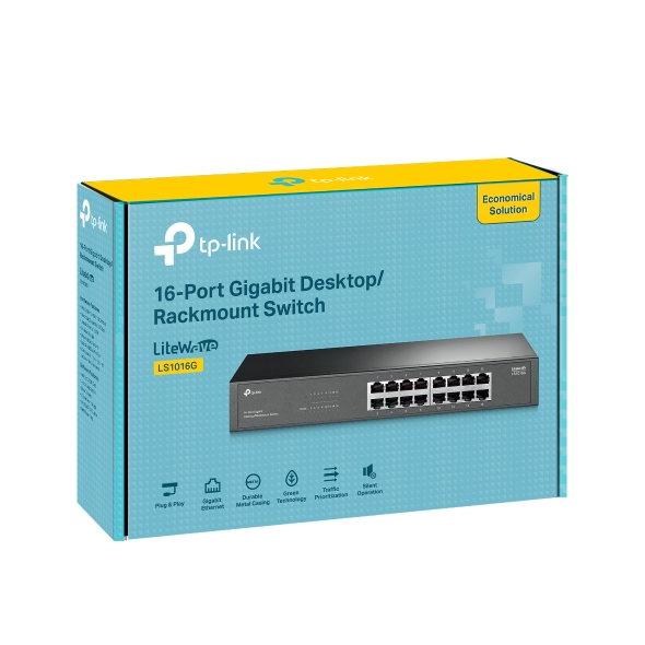 TP-LINK 16ポート ギガビット デスクトップ/ラックマウントスイッチ TL-SG1016D | 16ポート ギガビット デスクトップ/ラックマウント