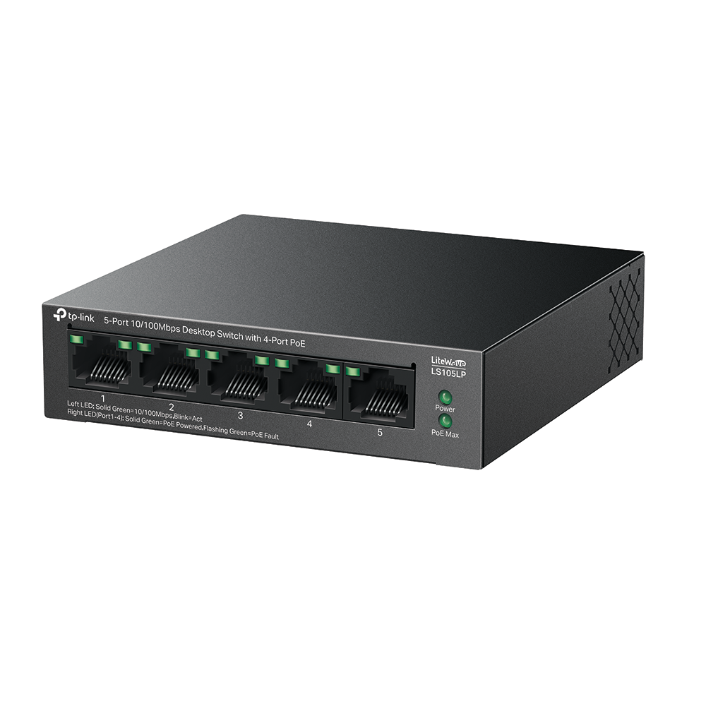 Switch TP-Link 8 Ports Avec 4 Ports PoE – 10/100 Mbps, Neuf Sous Blister, Garanti 2 Ans