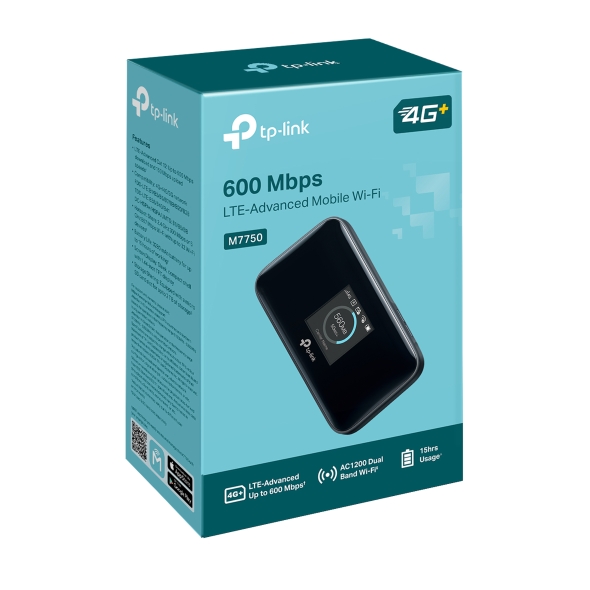 TP-Link M7200 Advanced 4G Mobile WiFi Hotspot Router – Portable Black Pocket Device