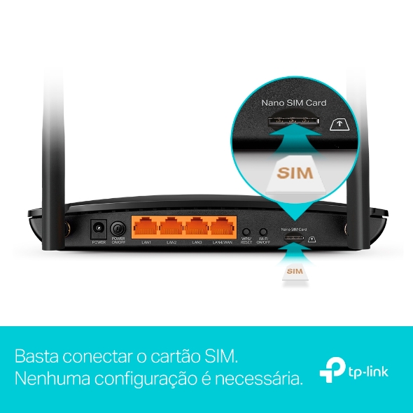 Roteador 4G+ Wi-Fi 5 Gigabit Dual Band AC1200 4