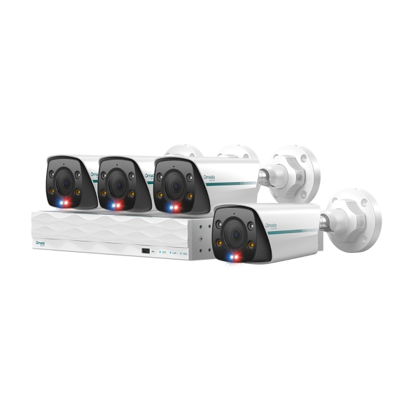 Omada 16 Channel PoE NVR with 8 PoE+ Ports & 4 Bullet Cameras 1