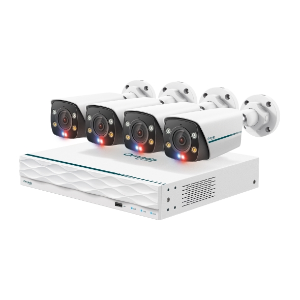 Omada 16 Channel PoE NVR with 8 PoE+ Ports & 4 Bullet Cameras