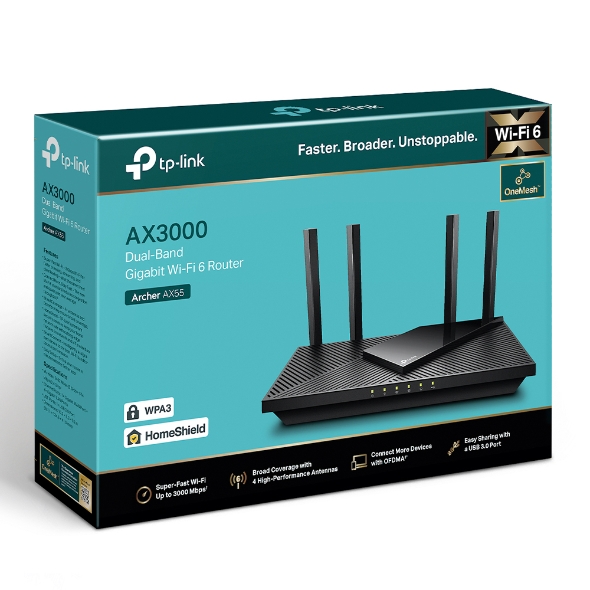 Archer AX55 | AX3000 Dual Band Gigabit Wi-Fi 6 Router | TP-Link Archer AX55 | AX3000 Dual Band Gigabit Wi-Fi 6 Router | TP-Link