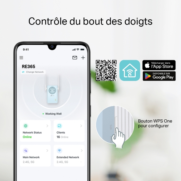 Répéteur WiFi AC1200 avec prise gigogne 7