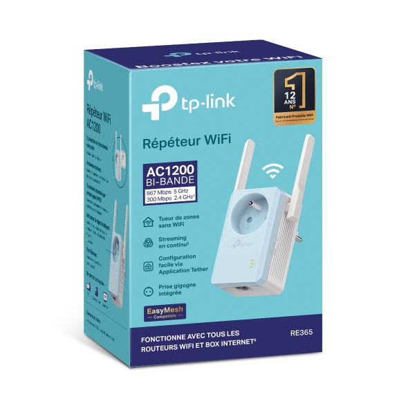 Répéteur WiFi AC1200 avec prise gigogne 9