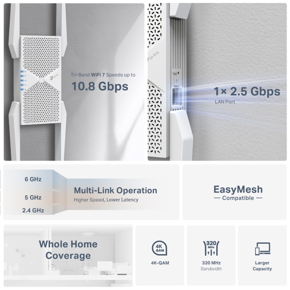 BE11000 Tri-Band Wi-Fi 7 Range Extender 5