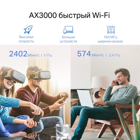 Усилитель сигнала Wi‑Fi AX3000 с поддержкой Mesh 6
