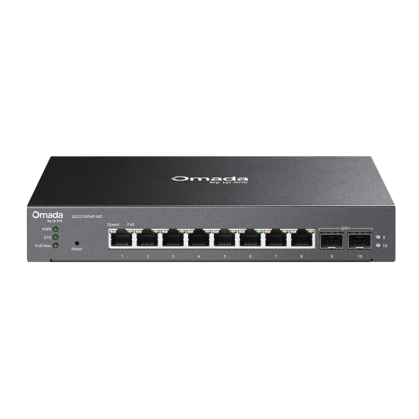 Omada Access Pro 8-Port 2.5G and 2-Port 10GE SFP+ Switch with 8-Port PoE+