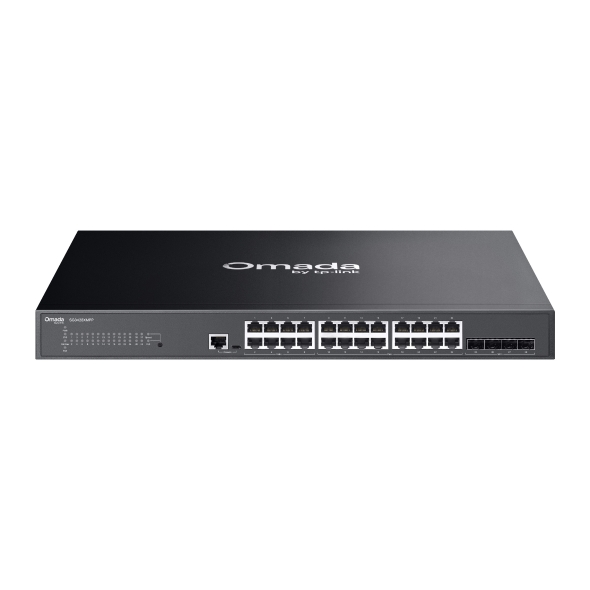 Omada Access Plus 24-Port Gigabit and 4-Port 10GE SFP+ Switch with 16-Port PoE+ & 8-Port PoE++