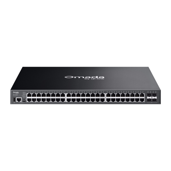 Omada 48-Port Gigabit Stackable Lite L3 Managed PoE++ Switch with 4× 10G Slots 1