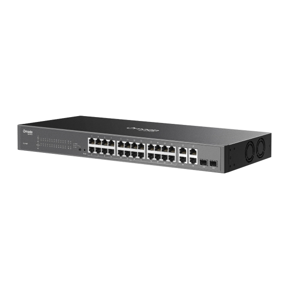 Omada 24-Port 10/100Mbps + 4-Port Gigabit Switch with 24-Port PoE+