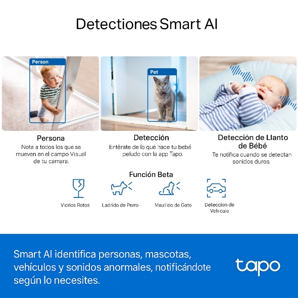 Pan/Tilt AI Home Security Wi-Fi Camera 6