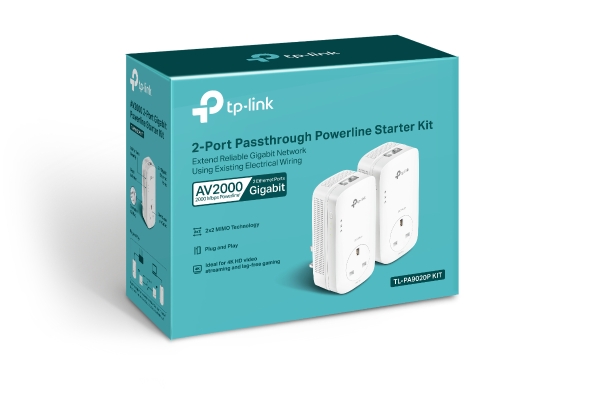 AV2000 2-port Gigabit Passthrough Powerline Starter Kit