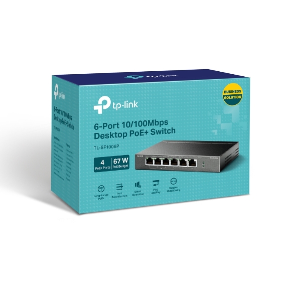6ポート10/100Mbps デスクトップスイッチ(PoE+4ポート搭載) 8