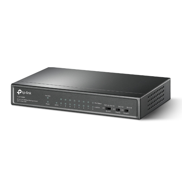 TL-SF1009P | 9ポート 10/100Mbps デスクトップスイッチ（8 PoE+