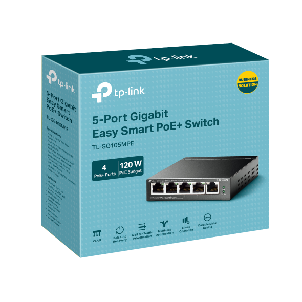 TP-LINK TL-SG105PE 5 Port Gigabit PoE Switch 4 PoE+ Port 65W Easy Smart  Plug & Play Shielded Ports Support QoS, Vlan, IGMP - Micro Center