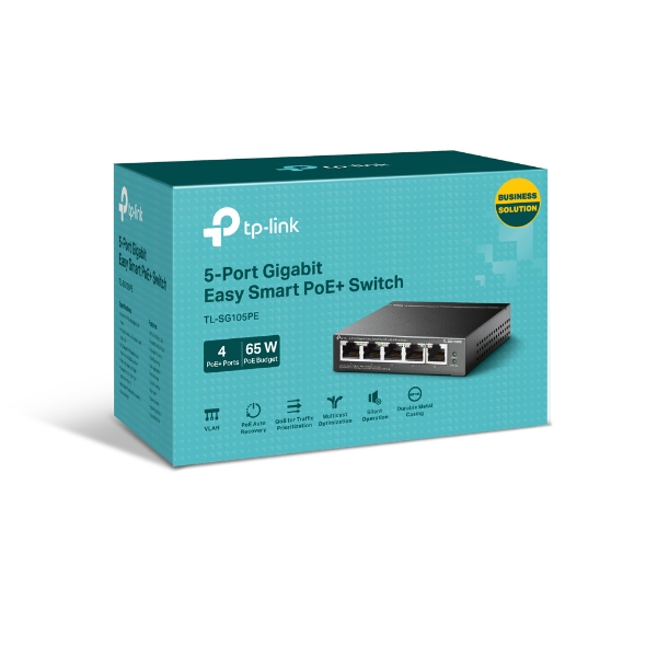 Switch Gigabit Easy Smart de Mesa de 5 Portas com 4 Portas PoE+