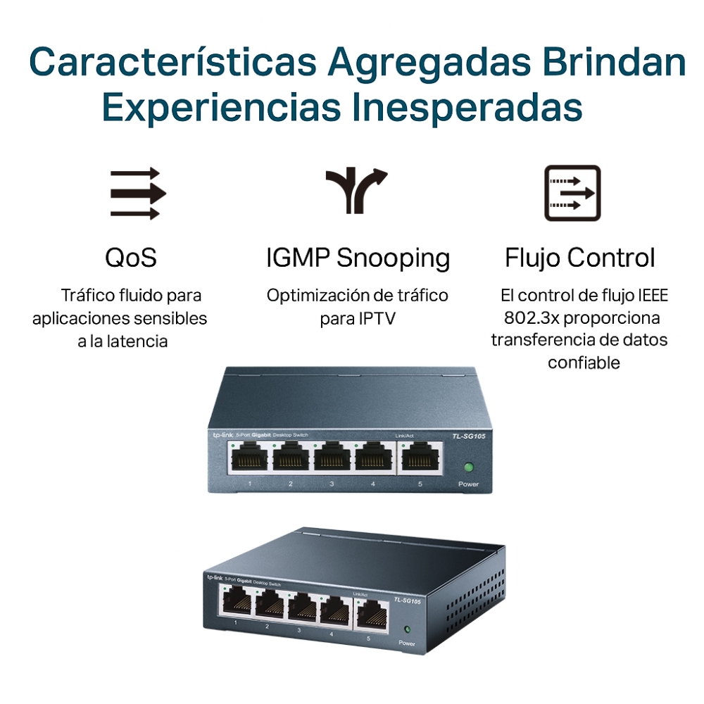 Switch para escritorio de 5 puertos Gigabit 4