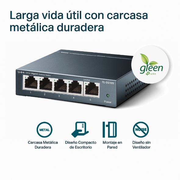 Switch para escritorio de 5 puertos Gigabit 6