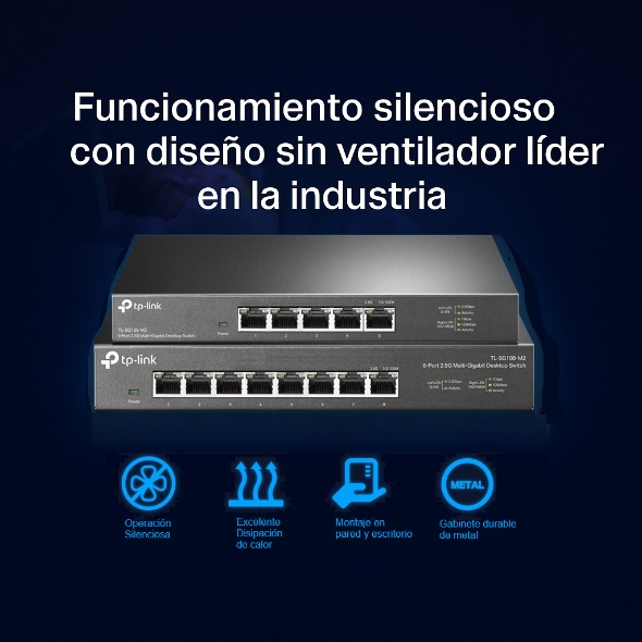 Switch para escritorio de 8 puertos 2.5Gbps 6