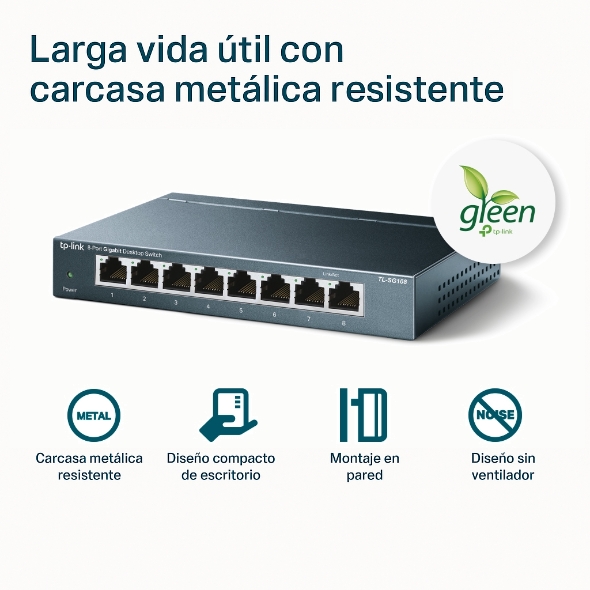 Switch de Escritorio de 8 Puertos de 10/100/1000Mbps 6