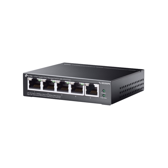 5-Port Gigabit Easy Managed Switch with 4-Port PoE+