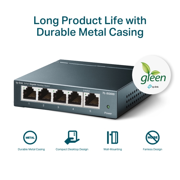 5-Port 10/100/1000Mbps Desktop Switch 6