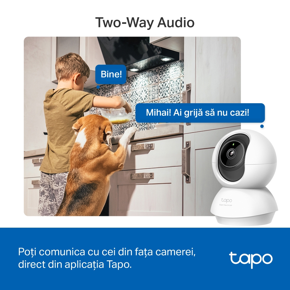 Cameră de supraveghere Pan/Tilt Wi-Fi, 3K 5MP și Detectare AI 6