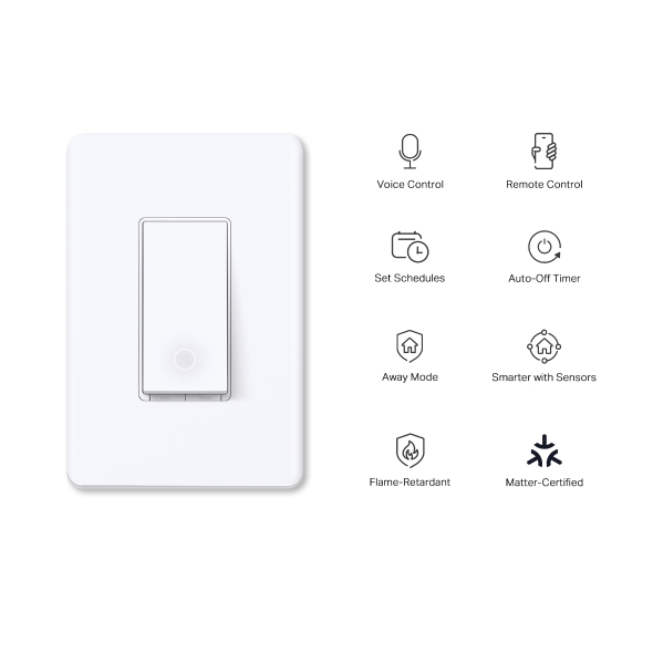 TP-Link - Tapo Smart Wi-Fi Light Switch with Matter - White TS15