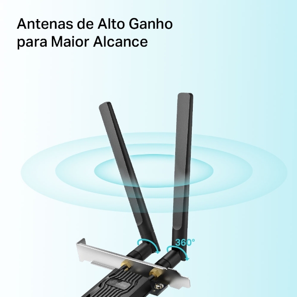 Adaptador WiFi 6 PCIe AX1800 Bluetooth 5.2 3