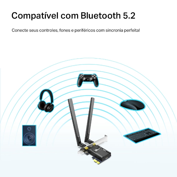 Adaptador WiFi 6 PCIe AX1800 Bluetooth 5.2 4