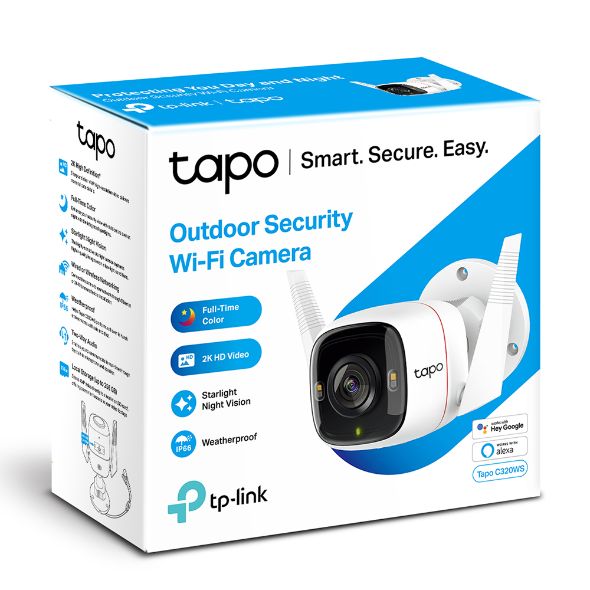 Tapo C320WS, Telecamera di Sorveglianza 4MP Outdoor Wi-Fi o Ethernet con  storage Micro SD