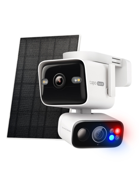Solarbetriebene Dual-Objektiv Schwenk-/Neige Sicherheitskamera Kit