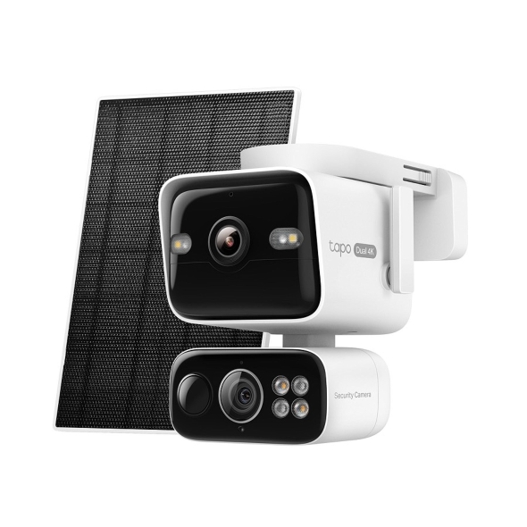 Solar-Powered Dual-Lens Pan/Tilt Security Camera Kit 1