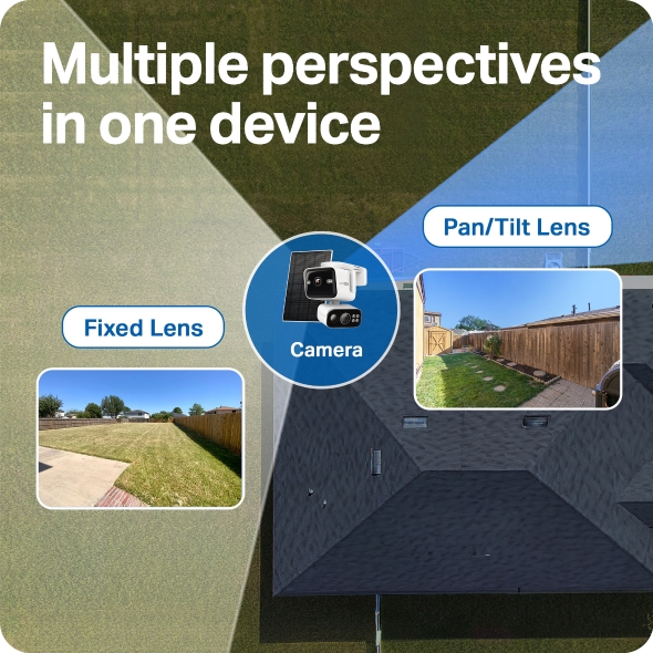 Solar-Powered Dual-Lens Pan/Tilt Security Camera Kit 5