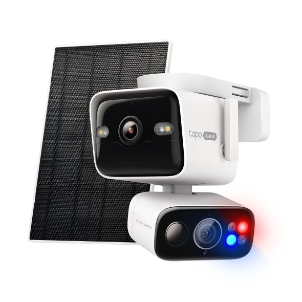 Solar-Powered Dual-Lens Pan/Tilt Security Camera Kit