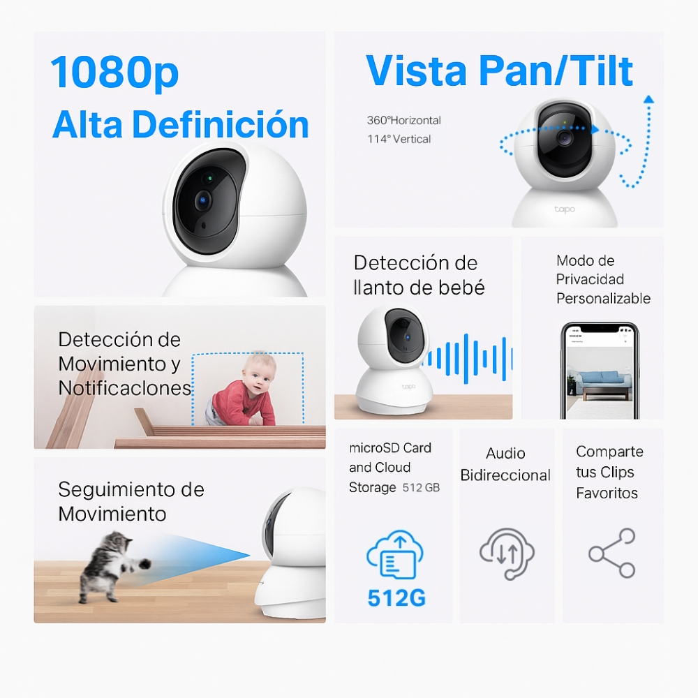 Cámara Wi-Fi de Seguridad con Giro e Inclinación 4