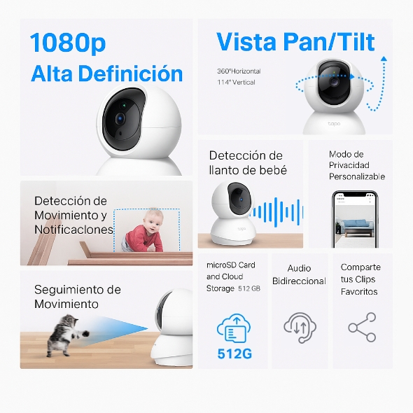 Cámara Wi-Fi de Seguridad con Giro e Inclinación 4
