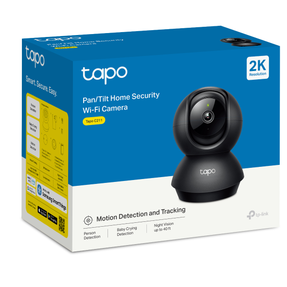 Telecamera di sorveglianza 2K 3MP, Pan/Tilt Wi-Fi con Storage Micro SD 8