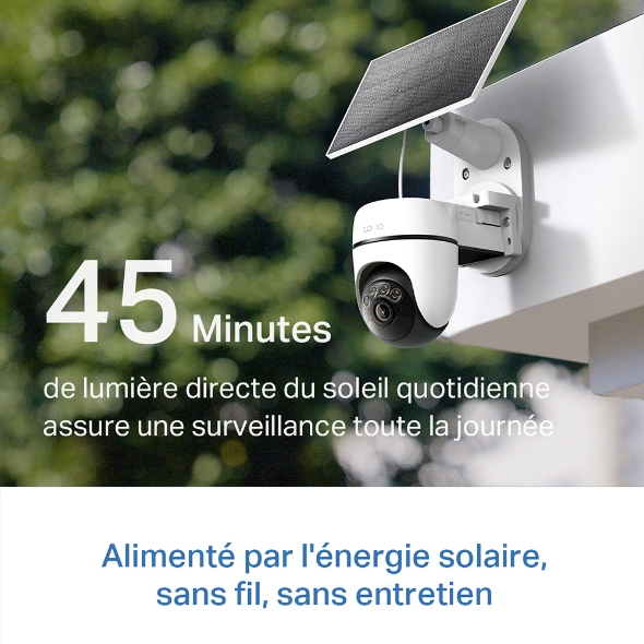 Kit de caméra de surveillance panoramique/inclinable à énergie solaire 6