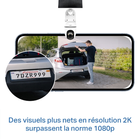 Kit de caméra de surveillance panoramique/inclinable à énergie solaire 7