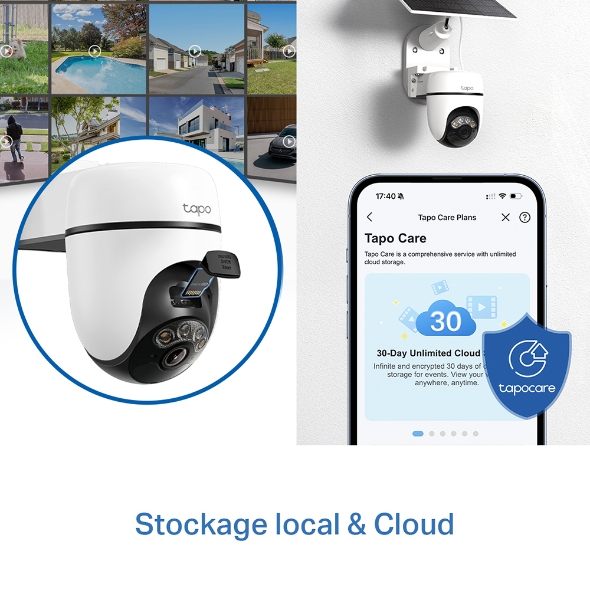 Kit de caméra de surveillance panoramique/inclinable à énergie solaire 10