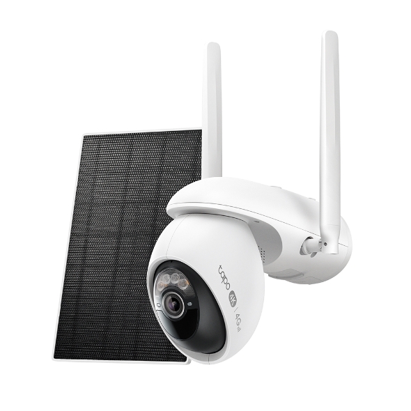 Kit de surveillance caméra 4G WiFi 4K panoramique/inclinable + panneau solaire